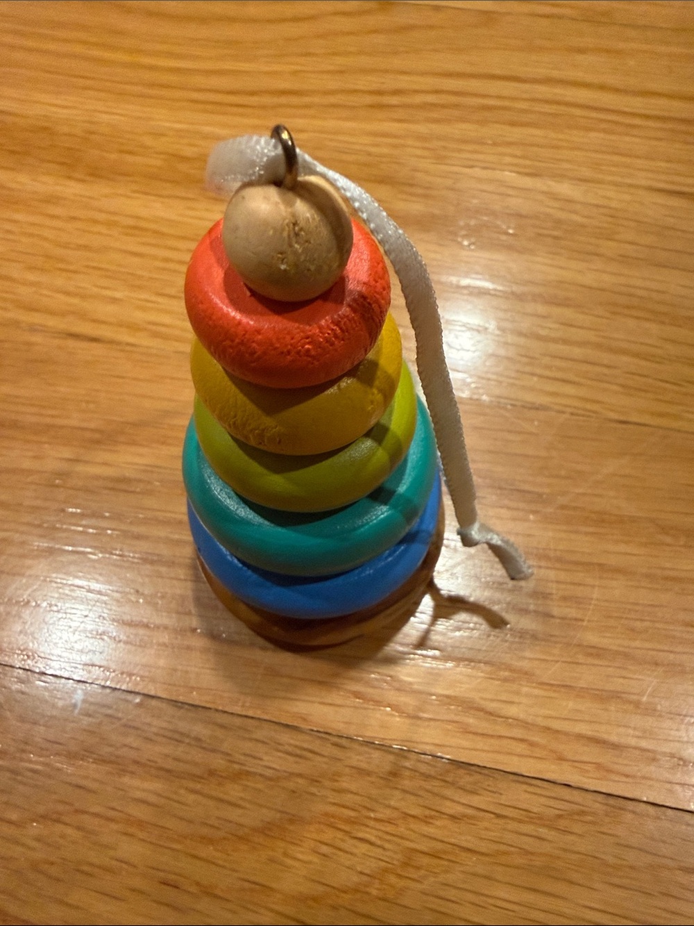 Baby stacking rings Christmas ornament.